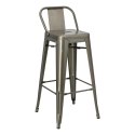 METALOWY HOKER LOFT ARTPRO Z OPARCIEM, INDUSTRIALNY, DO KUCHNI 75 CM