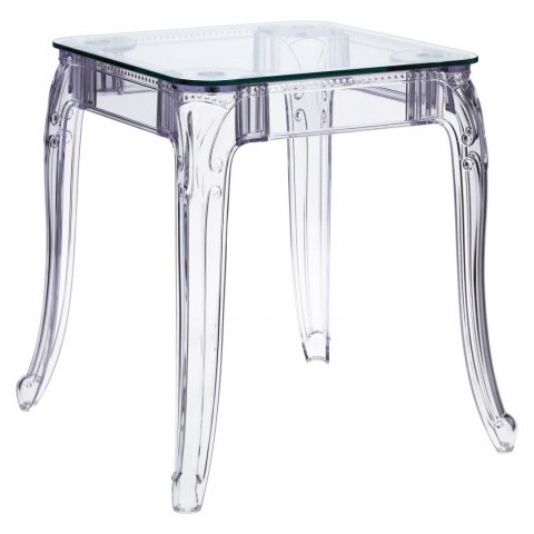 PRZEZROCZYSTY STÓŁ BAROKOWY, KWADRAT, SZKLANY BLAT, DO SALONU GLAMOUR 64 cm PRZEZROCZYSTY STÓŁ BAROKOWY, KWADRAT, SZKLANY BLAT, DO SALONU GLAMOUR 64 cm