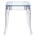 PRZEZROCZYSTY STÓŁ BAROKOWY, KWADRAT, SZKLANY BLAT, DO SALONU GLAMOUR 64 cm