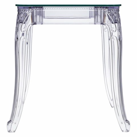 PRZEZROCZYSTY STÓŁ BAROKOWY, KWADRAT, SZKLANY BLAT, DO SALONU GLAMOUR 64 cm PRZEZROCZYSTY STÓŁ BAROKOWY, KWADRAT, SZKLANY BLAT, DO SALONU GLAMOUR 64 cm