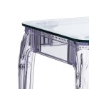PRZEZROCZYSTY STÓŁ BAROKOWY, KWADRAT, SZKLANY BLAT, DO SALONU GLAMOUR 64 cm