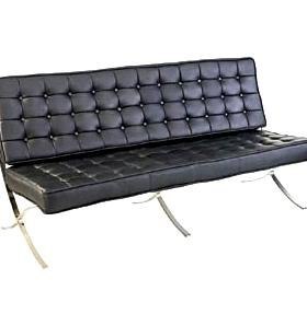 Sofa Barcelona, 3 osobowa, czarna skóra naturalna Sofa Barcelona, 3 osobowa, czarna skóra naturalna