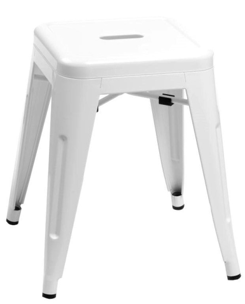 Metalowy Taboret ArtPro biały INDUSTRIALNY