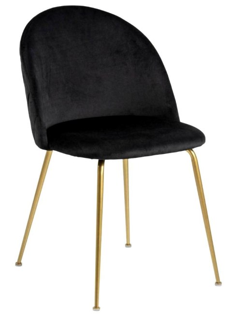 PIKOWANE CZARNE KRZESŁO GLAMOUR, ZŁOTE NOGI, METAL, DO JADALNI, DO SALONU PIKOWANE CZARNE KRZESŁO GLAMOUR, ZŁOTE NOGI, METAL, DO JADALNI, DO SALONU