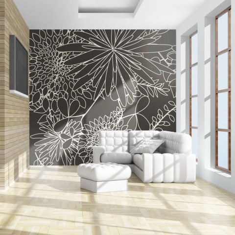 Fototapeta - Czarno-biała, Kwiaty Fototapeta - Czarno-biała, Kwiaty