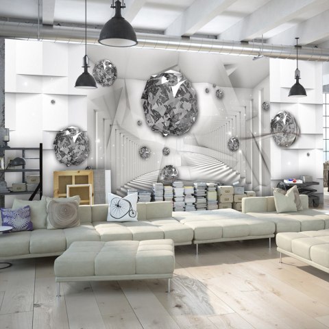 FOTOTAPETA SAMOPRZYLEPNA 588x280 Diamenty 3D Biała FOTOTAPETA SAMOPRZYLEPNA 588x280 Diamenty 3D Biała