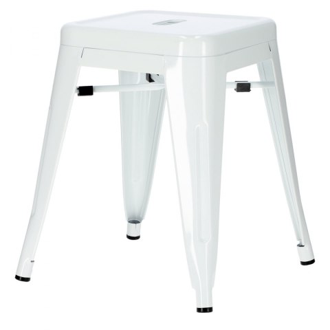 Metalowy Taboret ArtPro biały INDUSTRIALNY