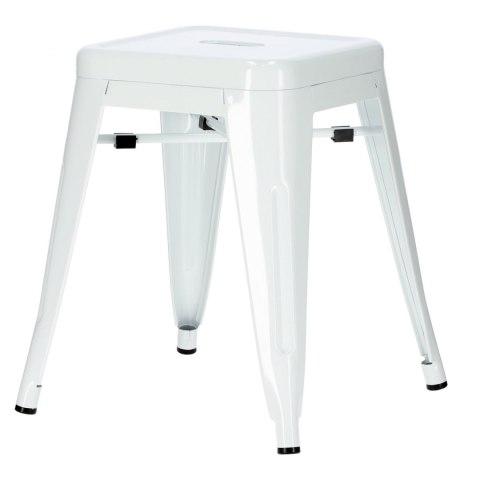 Metalowy Taboret ArtPro biały INDUSTRIALNY