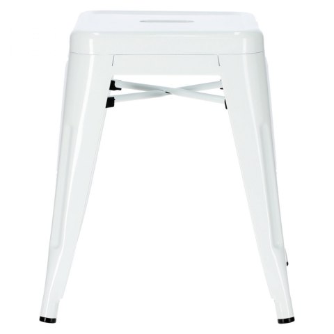 Metalowy Taboret ArtPro biały INDUSTRIALNY