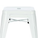 Metalowy Taboret ArtPro biały INDUSTRIALNY