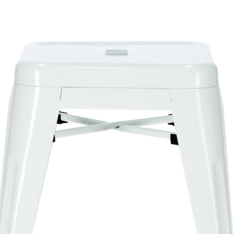 Metalowy Taboret ArtPro biały INDUSTRIALNY