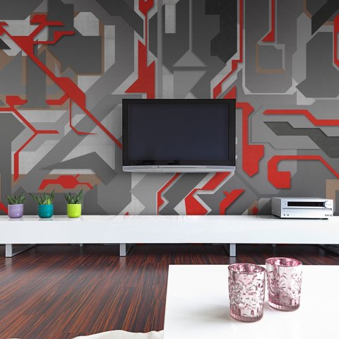 Fototapeta - czerwone ścieżki, Modern Fototapeta - czerwone ścieżki, Modern