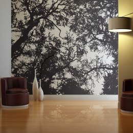 Fototapeta - Czarno-biały las, dekor