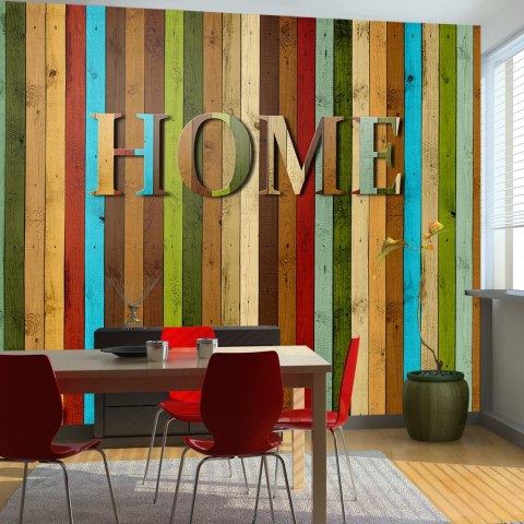 Fototapeta - HOME, deski, kolorowa Fototapeta - HOME, deski, kolorowa