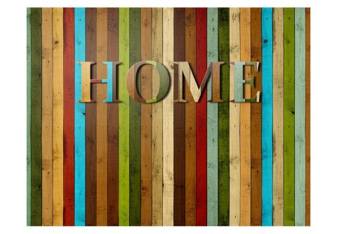 Fototapeta - HOME, deski, kolorowa Fototapeta - HOME, deski, kolorowa