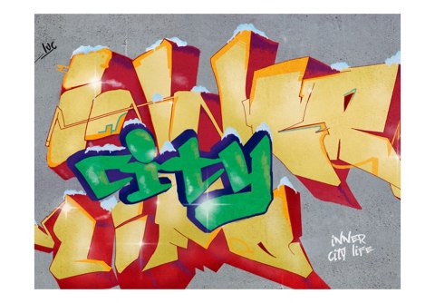 Fototapeta - Graffiti City life, Zieleń Fototapeta - Graffiti City life, Zieleń