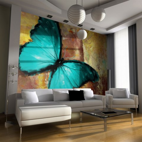 Fototapeta - Duży turkusowy motyl Fototapeta - Duży turkusowy motyl