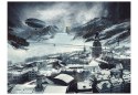 Fototapeta - Zima, miasto, sterowiec