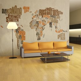 Fototapeta - Mapa z napisów - Beżowa