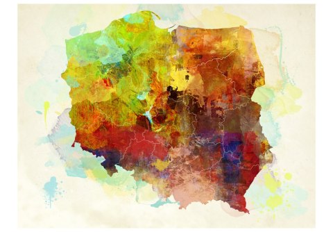Fototapeta - Malowana Mapa Polski ART
