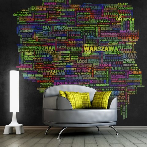 Fototapeta - Mapa Polski z Napisów Fototapeta - Mapa Polski z Napisów