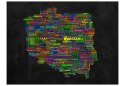Fototapeta - Mapa Polski z Napisów