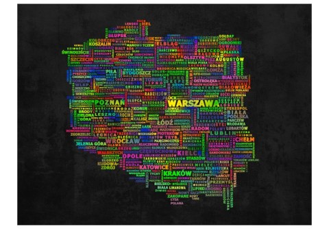 Fototapeta - Mapa Polski z Napisów Fototapeta - Mapa Polski z Napisów
