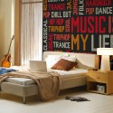 Fototapeta - Music is my life, Napisy