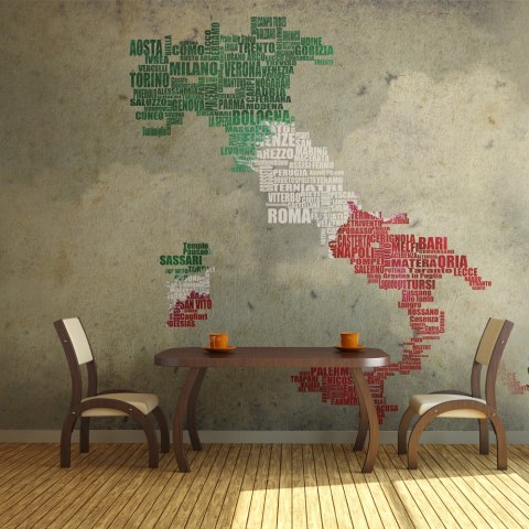 Fototapeta - Mapa Włoch, Napisy Fototapeta - Mapa Włoch, Napisy