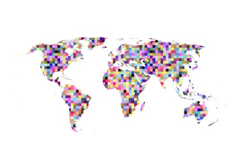 Fototapeta - Mapa, kolorowe piksele Fototapeta - Mapa, kolorowe piksele