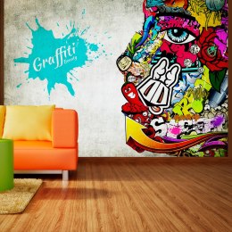 Fototapeta - Twarz z graffiti, postać