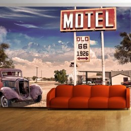 Fototapeta - Motel, stare auto, Retro