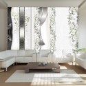Fototapeta - Srebro, biel, Orchidee