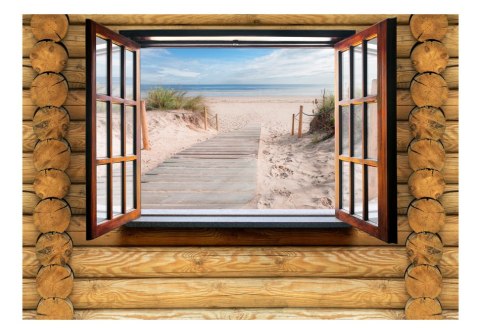 Fototapeta - Plaża za oknem, morze Fototapeta - Plaża za oknem, morze