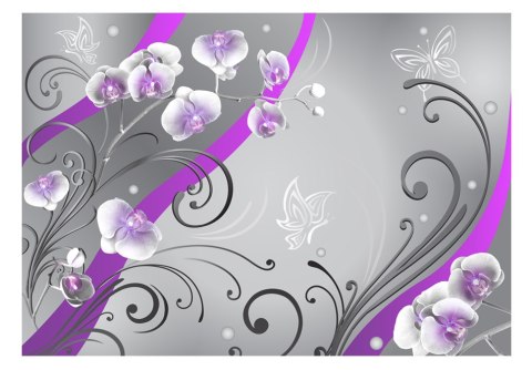 Fototapeta - Purpurowe orchidee - wariacja Fototapeta - Purpurowe orchidee - wariacja