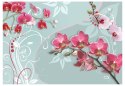 Fototapeta - Różowe orchidee i turkus