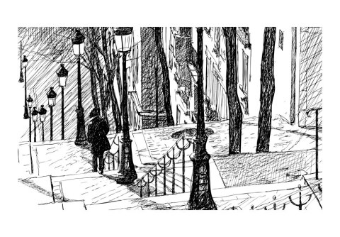 Fototapeta - schody - Montmartre Fototapeta - schody - Montmartre