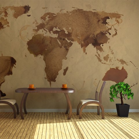 Fototapeta - Brązowa mapa świata Fototapeta - Brązowa mapa świata