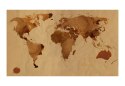 Fototapeta - Brązowa mapa świata