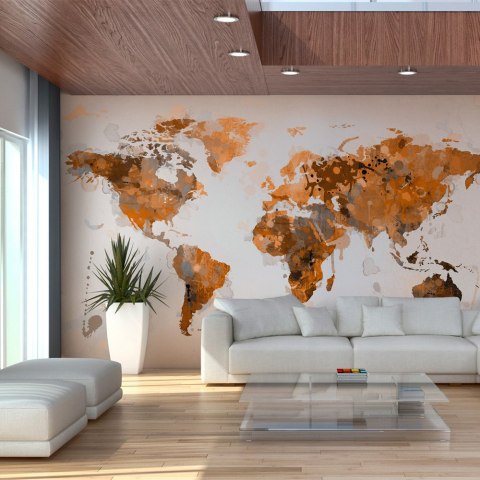 Fototapeta - Brązowa mapa świata Fototapeta - Brązowa mapa świata