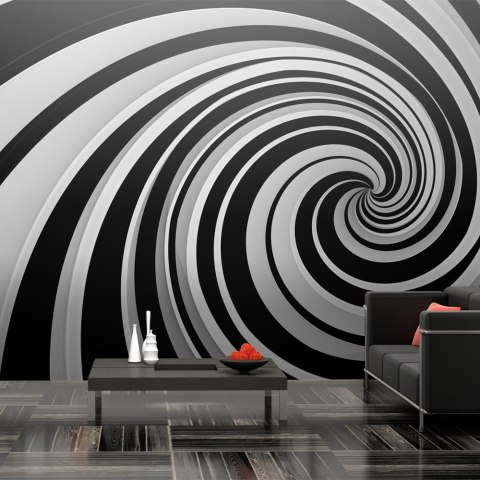 Fototapeta - 3D Czarno-Biały Wir Fototapeta - 3D Czarno-Biały Wir