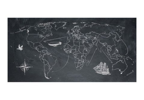 Fototapeta - Mapa Świata na tablicy Fototapeta - Mapa Świata na tablicy