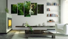 OBRAZ NA ŚCIANĘ DO SALONU, 100 x 50 cm, 5 CZĘŚCIOWY - Zagubiona w zieleni