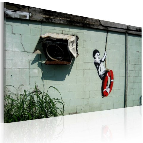 Obraz - Chłopiec na huśtawce (Banksy) Obraz - Chłopiec na huśtawce (Banksy)