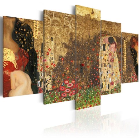 Obraz 5-częściowy - Klimt, Secesja, Muzy, Pocałunek Obraz 5-częściowy - Klimt, Secesja, Muzy, Pocałunek
