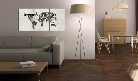 OBRAZ NA ŚCIANĘ DO SALONU, 60 x 30 cm, 3 CZĘŚCIOWY - Mapa świata po włosku OBRAZ NA ŚCIANĘ DO SALONU, 60 x 30 cm, 3 CZĘŚCIOWY - Mapa świata po włosku