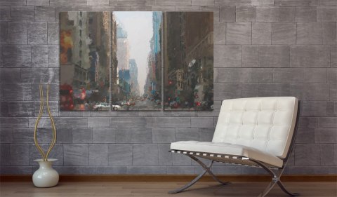 Obraz - Rainy city behind the glass Obraz - Rainy city behind the glass
