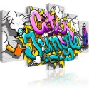 Obraz 5-częściowy - Graffiti City Jungle