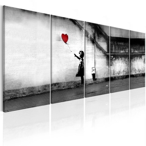 Obraz 5-częściowy - Banksy: Uciekający balon Obraz 5-częściowy - Banksy: Uciekający balon