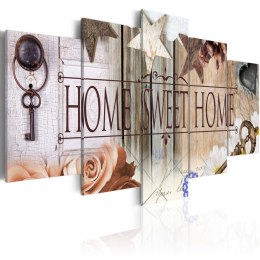 Obraz 5-częściowy - HOME SWEET HOME